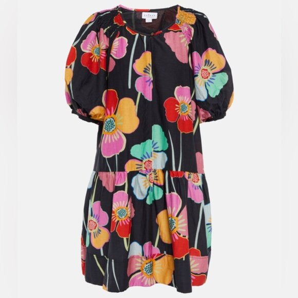 Velvet by Graham & Spencer Rachel Floral Print Mini Dress Silk Cotton Blend - Picture 8 of 10